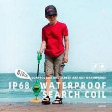 Load image into Gallery viewer, PANCKY Metal Detector for Kids, IP68 Waterproof 3-10 Year Kids Metal Detector Kit with LCD Display, Automatic Sensitivity Adjustment, 6.6" Search Coil, 1.65lb Lightweight, Gift for Boys & Girls,Green