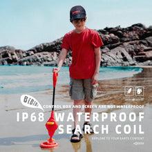 Load image into Gallery viewer, PANCKY Metal Detector for Kids, IP68 Waterproof 3-10 Year Kids Metal Detector Kit with LCD Display, Automatic Sensitivity Adjustment, 6.6" Search Coil, 1.65lb Lightweight, Gift for Boys & Girls, Red