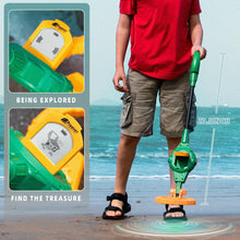Load image into Gallery viewer, PANCKY Metal Detector for Kids, IP68 Waterproof 3-10 Year Kids Metal Detector Kit with LCD Display, Automatic Sensitivity Adjustment, 6.6" Search Coil, 1.65lb Lightweight, Gift for Boys & Girls,Green