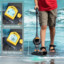 Load image into Gallery viewer, PANCKY Metal Detector for Kids, IP68 Waterproof 3-10 Year Kids Metal Detector Kit with LCD Display, Automatic Sensitivity Adjustment, 6.6" Search Coil, 1.65lb Lightweight, Gift for Boys & Girls, Black