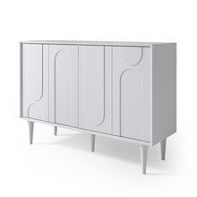 Load image into Gallery viewer, Sideboard Buffet Cabinet, 45" Fluted Storage Cabinet with Adjustable Shelves, Modern Coffee Bar for Kitchen, Living Room, Entryway