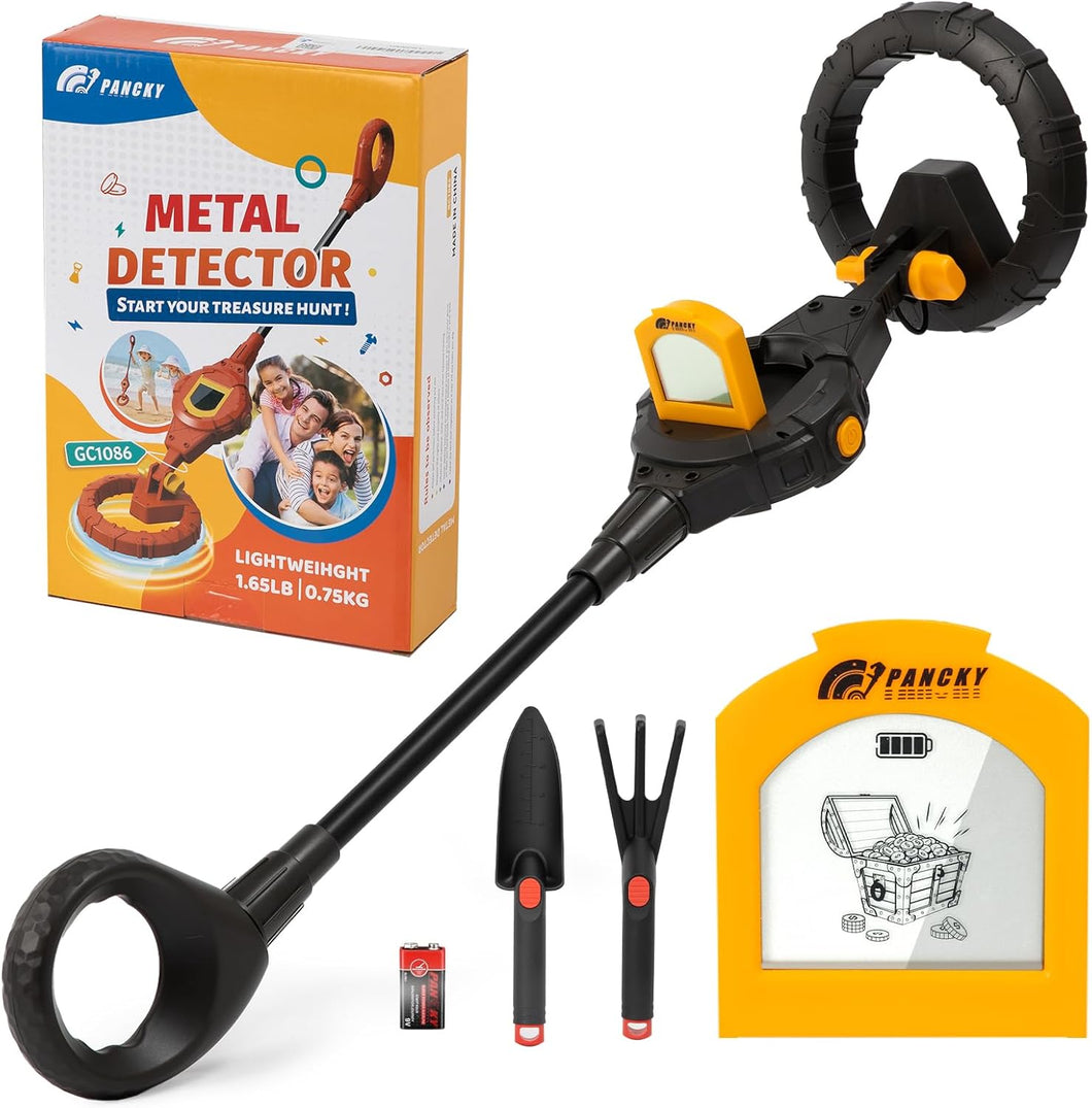 PANCKY Metal Detector for Kids, IP68 Waterproof 3-10 Year Kids Metal Detector Kit with LCD Display, Automatic Sensitivity Adjustment, 6.6