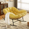 Charger l'image dans la galerie, Easyego Oversized Papasan Rocking Chair Indoor Outdoor Use, Comfortable Wicker Rocker with Cozy Thicken Cushion for Deck, Balcony, Poolside, Lawn, Bedroom, Living Room, Light Yellow
