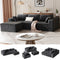 Load image into Gallery viewer, 109&quot; Modular Sectional Sofa, Modern L-Shape Cloud Sectional Couch with Deep Seat, Comfy Corduroy Fluffy Couch for Living Room Bedroom Apartments,No Assembly Required (3 Seater + 1 Ottoman), Dark Grey
