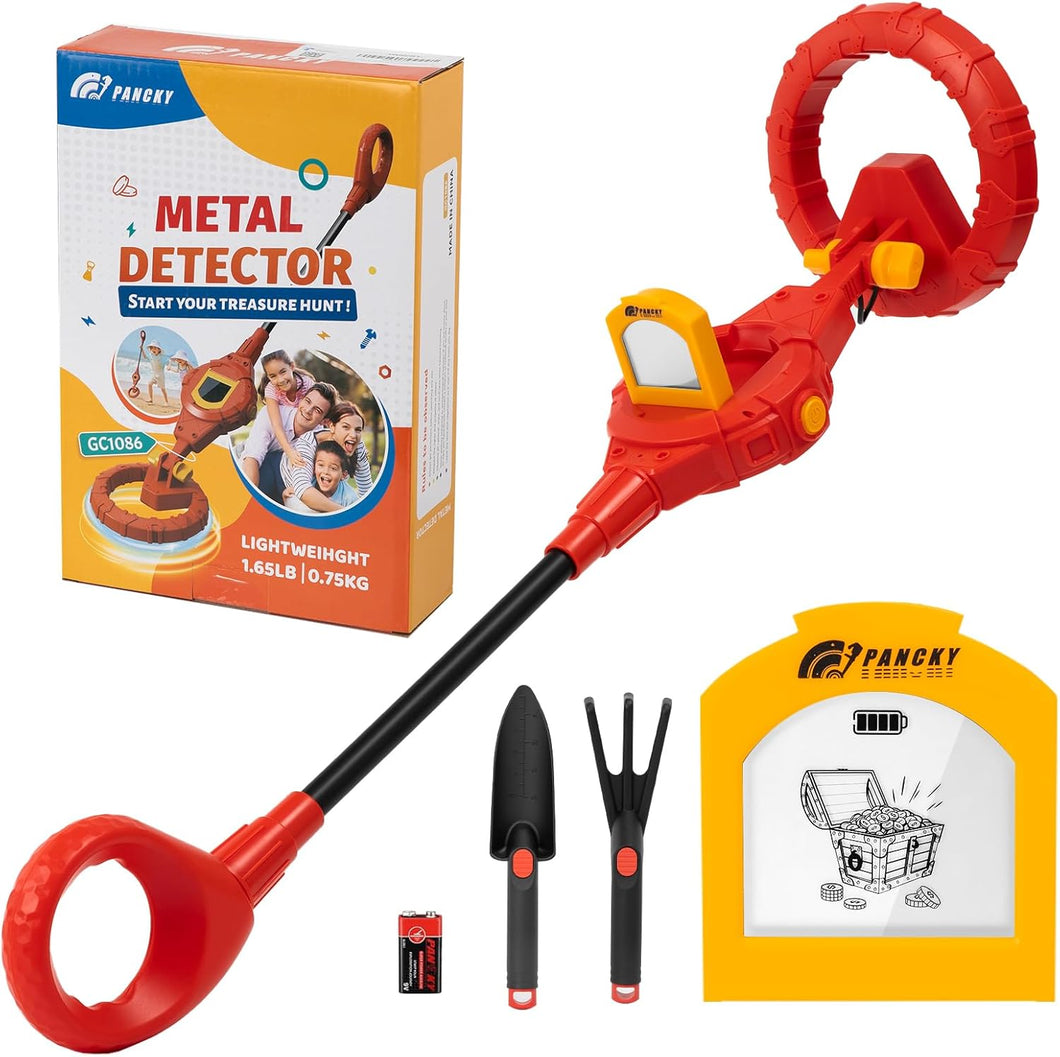 PANCKY Metal Detector for Kids, IP68 Waterproof 3-10 Year Kids Metal Detector Kit with LCD Display, Automatic Sensitivity Adjustment, 6.6