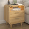 Cargar imagen en el visor de la galería, Easyego Mid-Century Modern Nightstand with Charging Station, Bedside Table w/ 2 Drawers and Open Shelves, Side Table and End Table for Bedroom and Living Room, Curved Design, LED Light(Natural)
