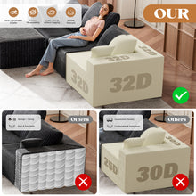 Load image into Gallery viewer, 110" Cloud Modular Sectional Combination Couch with Ottoman, Deep Seat L-Shaped Sofa with Oversized Lounge, Modern Corduroy Upholstered Memory Sponge Sofa for Living Room, No Assembly (Dove Gray)
