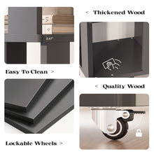 Charger l'image dans la galerie, 6 Tier Solid Wood Rotating Bookshelf Tower on Wheels, 360° Upgrade Spinning Book Shelf, Revolving Bookcase Organizer, Swivel Bookshelves for Small Spaces, Corner, Bedroom, Kids Room, Office (Black)

