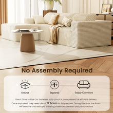Load image into Gallery viewer, 109&quot; Modular Sectional Sofa, Modern L-Shape Cloud Sectional Couch with Deep Seat, Comfy Corduroy Fluffy Couch for Living Room Bedroom Apartments,No Assembly Required (3 Seater + 1 Ottoman), Beige

