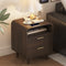 Load image into Gallery viewer, Easyego Mid-Century Modern Nightstand with Charging Station, Bedside Table w/2 Drawers and Open Shelves, Side Table and End Table for Bedroom and Living Room, Curved Design(Walnut)
