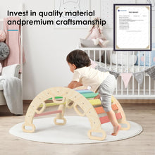 Load image into Gallery viewer, Wooden Ladder Arch for Climbing, Rainbow Climbing Toys for Toddlers, Montessori Climbing Set, Waldorf Children Indoor Outdoor Gym Learning Playset, Playground for Kids Gift
