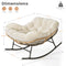 Load image into Gallery viewer, Easyego Oversized Papasan Rocking Chair Indoor Outdoor Use, Comfortable Wicker Rocker with Cozy Thicken Cushion for Deck, Balcony, Poolside, Lawn, Bedroom, Living Room, Cream White
