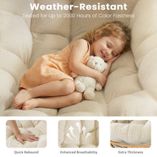 Load image into Gallery viewer, Easyego Oversized Papasan Rocking Chair Indoor Outdoor Use, Comfortable Wicker Rocker with Cozy Thicken Cushion for Deck, Balcony, Poolside, Lawn, Bedroom, Living Room, Cream White

