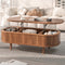 Load image into Gallery viewer, Easyego Wood Lift Top Coffee Table with Fluted Design, 40" Modern Oval Coffee Table with Hidden Storage，Pop Up Center Table for Living Room or Home Office, Walnut

