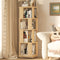 Load image into Gallery viewer, 4 Tier Solid Wood Rotating Bookshelf Tower on Wheels, 360° Upgrade Spinning Book Shelf, Revolving Bookcase Organizer, Swivel Bookshelves for Small Spaces, Corner, Bedroom, Kids Room, Office (Natural)
