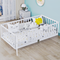 Load image into Gallery viewer, Twin Size Floor Bed for Kids Wooden Toddler Floor Bed Frame Safe Comfortable Baby Floor Bed for Children（White, Black, Natural），40.9&quot;*77.5&quot;
